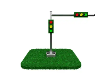 Traffic Light Low-poly 3D model 2