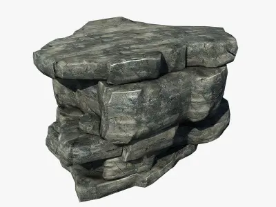 Rocky Cliff Low-poly 3D model