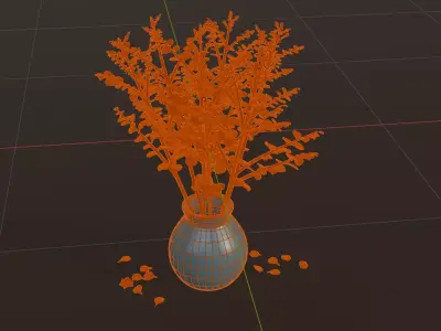 Autumn vase 3D model of branches in a vase   3D model