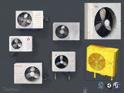 Air conditioning PBR Low-poly 3D model