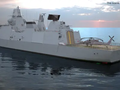  Navy Iver Huitfeldt Frigate with Helicopter Sikorsky HH-60 