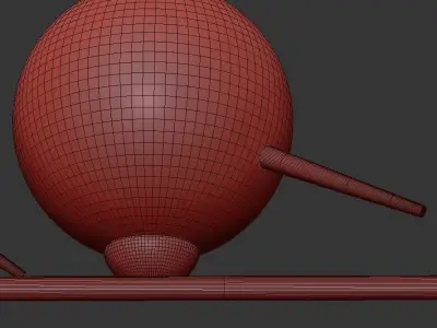 SIGRIN light fixture with five glass balls hanging from it 3D model