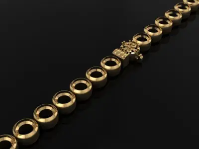 4mm Bezel Tennis Bracelet Links 3D print model