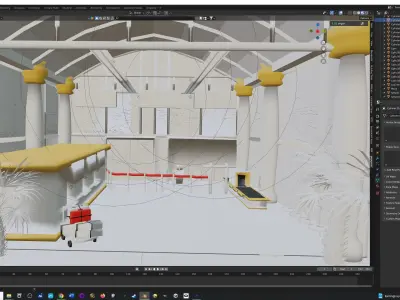 Airport game scene Low-poly 3D model