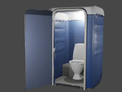 Portable Toilet - Rigged  Low-poly 3D model