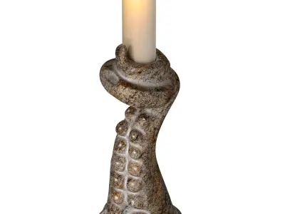 Stone candlestick in the Loft style form of an octopus tentacle 3D model