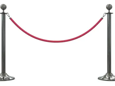 Rope Barrier Low-poly 3D model