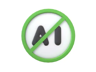 Prohibited AI Symbol V1 004 Low-poly 3D model