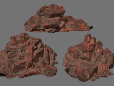 Rock Set Low-poly 3D model 18
