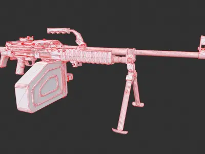 QJY-88 machine gun Low-poly 3D model