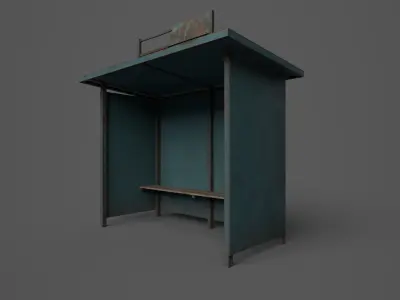 Bus Stops Low-poly 3D model
