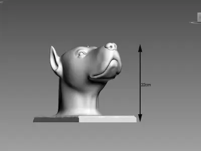 dog head pen holder Cyborg pen holder 3D print model