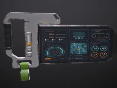Sci-fi TouchPad5 Low-poly 3D model