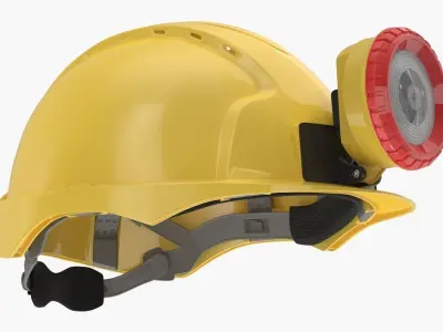 Mining Helmet with Light 3D model