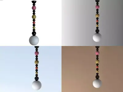 RGB different colored beads hanging from string 3D model