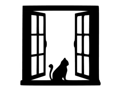 Cat on the Window Decor 3D print model