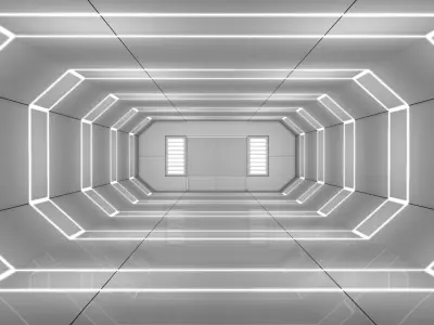 Low Poly Sci Fi Corridor 3D model purchase
