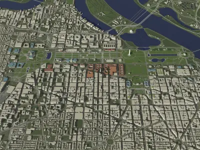 Washington DC USA - city and urban 3D model