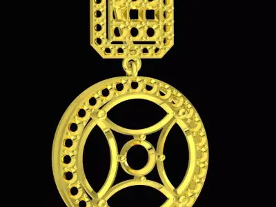 Luxury Pink Marquise Diamond Halo Pendant for Women 162A 3D print model