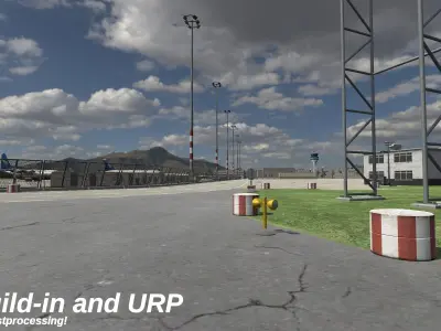 High detail airport - full version - Unity3D Low-poly 3D model