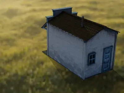 Vintage Industrial House 1 Low-poly 3D model