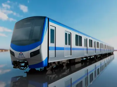 HCMC Metro Line 1 Saigon Metro Train Exterior PBR Low Poly Low-poly 3D model
