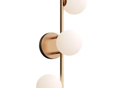 Coro - 3 light aged brass and opal ceiling 3D model
