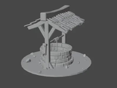 Low poly water well Free low-poly 3D model