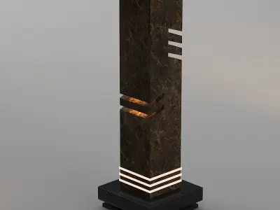 light01 table lamp with marble base Low-poly 3D model
