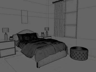bedroom scene model 2 3D model