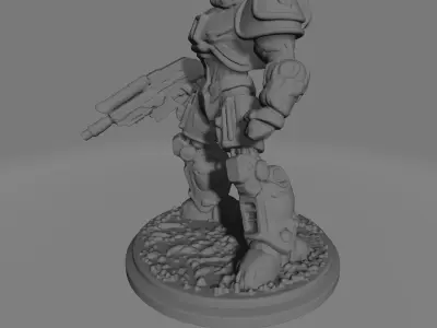 Flexi Space Marine Warrior Articulated Sci-Fi Soldier 3D Print 3D print model