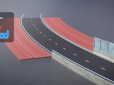 TW Street Dual Lanes 03 3D model