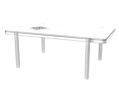 Gustav Rectangular Dining Table 3D model