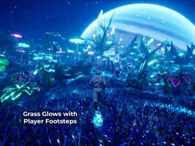 Alien Planet Fantasy Environment - Swamp Plants Low-poly 3D model