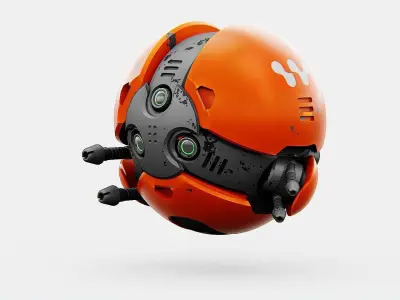 BALL DROID F-200 RIGGED - ANIMATED 3D model