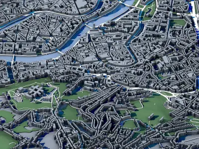 Liege Cityscape Belgium Historic European City  3D model