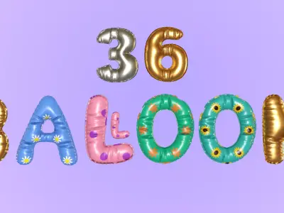 Birthday Baloons 3D model