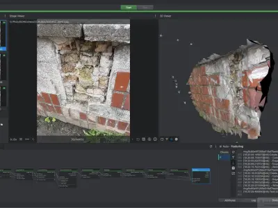 3DF Zephyr - The Wall 3 Low-poly 3D model