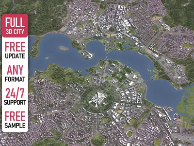 Canberra - 3D City Model Low-poly 3D model