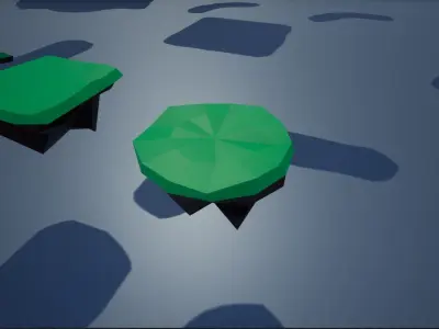 lowpoly floating platforms and islands Low-poly 3D model