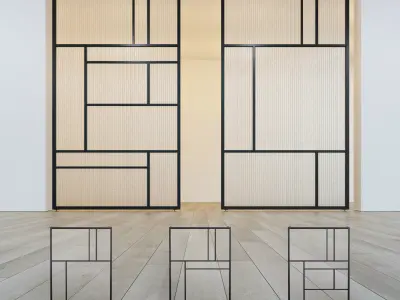 Glass partition door Set 27 Low-poly 3D model