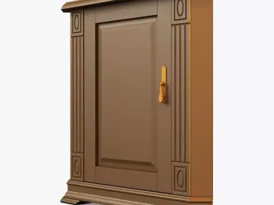 Victory wooden cabinet with door 3D model