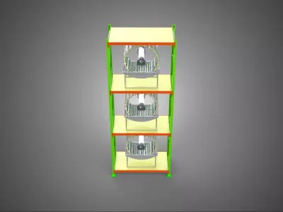 VERTICAL GARDEN TOWER ROTARY HYDROPONIC PLANT FARM LIGHT GROW 3D model