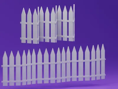 Cute Fence 3D model