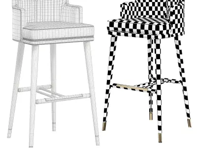 BAR CHAIR ERVIN Low-poly 3D model