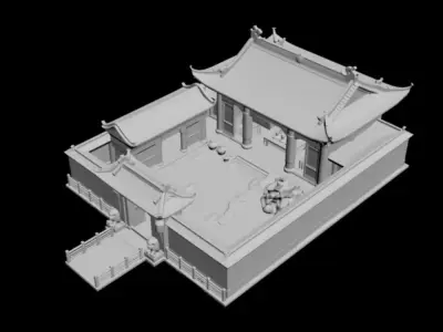  courtyard 3D model