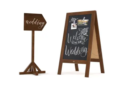 Sidewalk Chalkboard 3D model