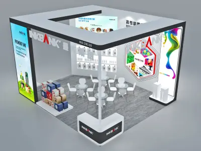 Booth Exhibition Stand Stall 7x6m Height 440cm 3 Open 3D model 3D model