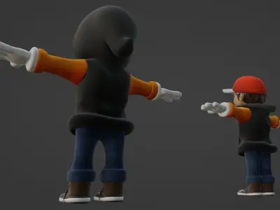 Cartoon Hoodie Character Not Rigged 3D model