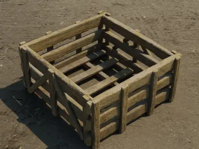 Medieval  crane cage Low-poly 3D model